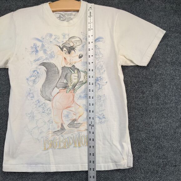 Disney Studio Collection Men's Big Bad Wolf T-Shirt White Small Crew Neck - Picture 14 of 16
